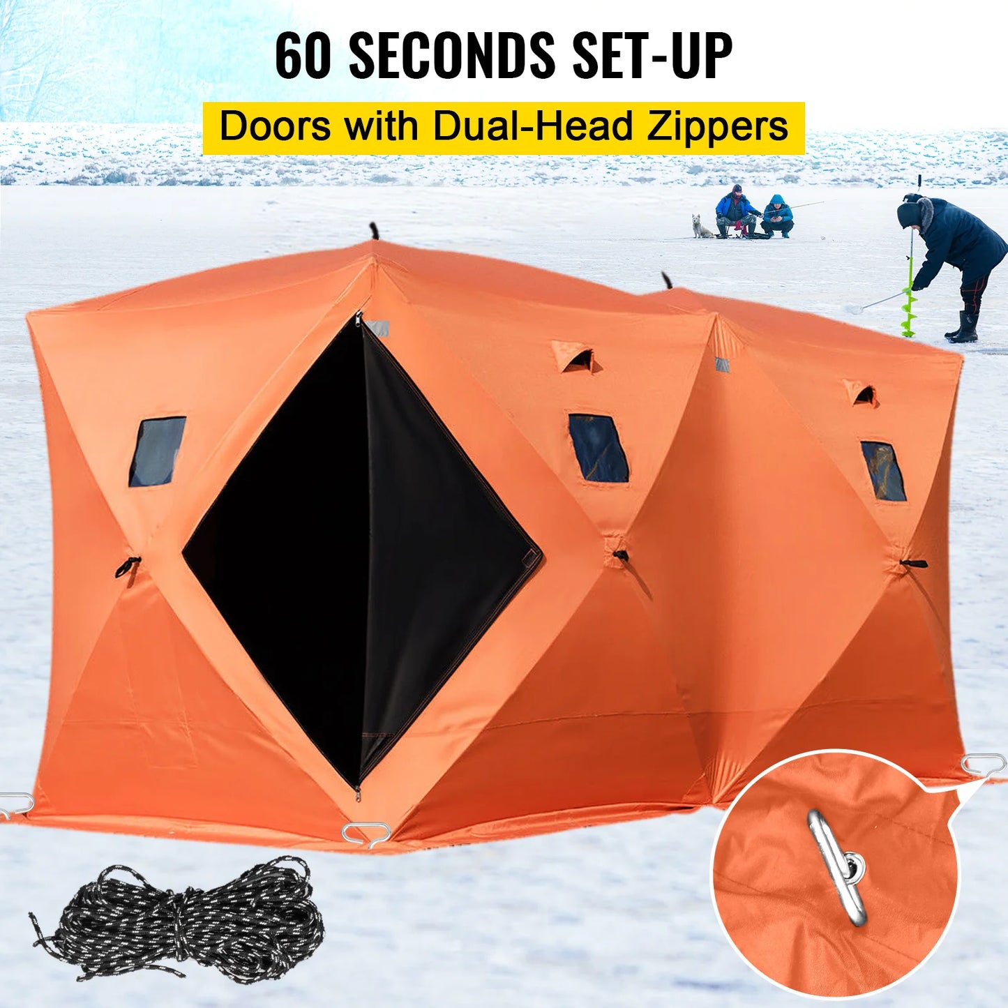 Fishing Tent Warm Awning Pop-Up Waterproof Windproof for Winter