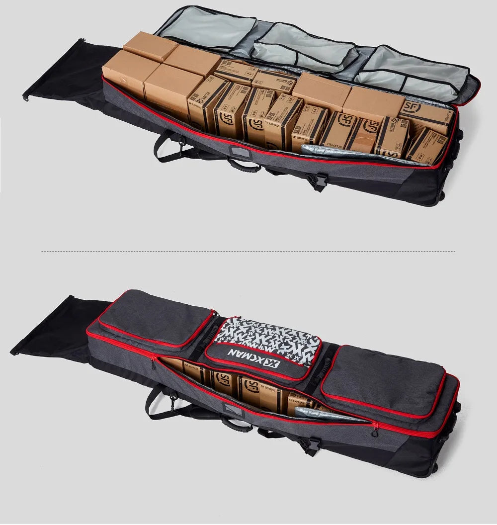 Rolling Snowboard Bag / Adjustable Length for Air Travel / Waterproof - with ABS Protection