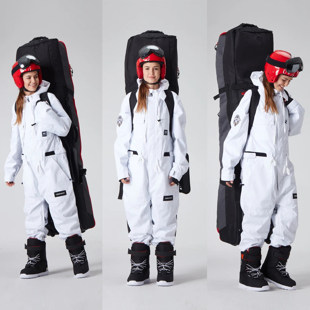 Rolling Snowboard Bag / Adjustable Length for Air Travel / Waterproof - with ABS Protection