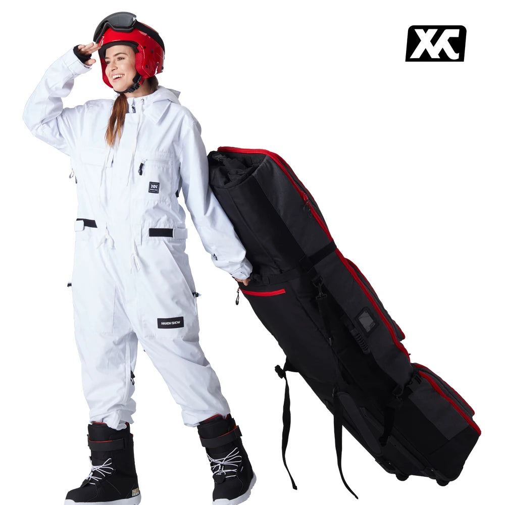 Rolling Snowboard Bag / Adjustable Length for Air Travel / Waterproof - with ABS Protection