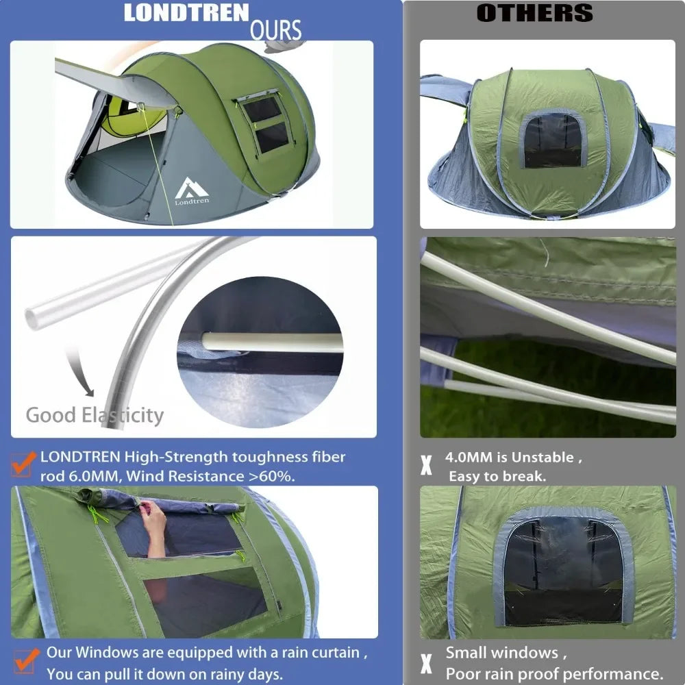 4 Person Easy Pop Up Tent Waterproof Automatic Setup