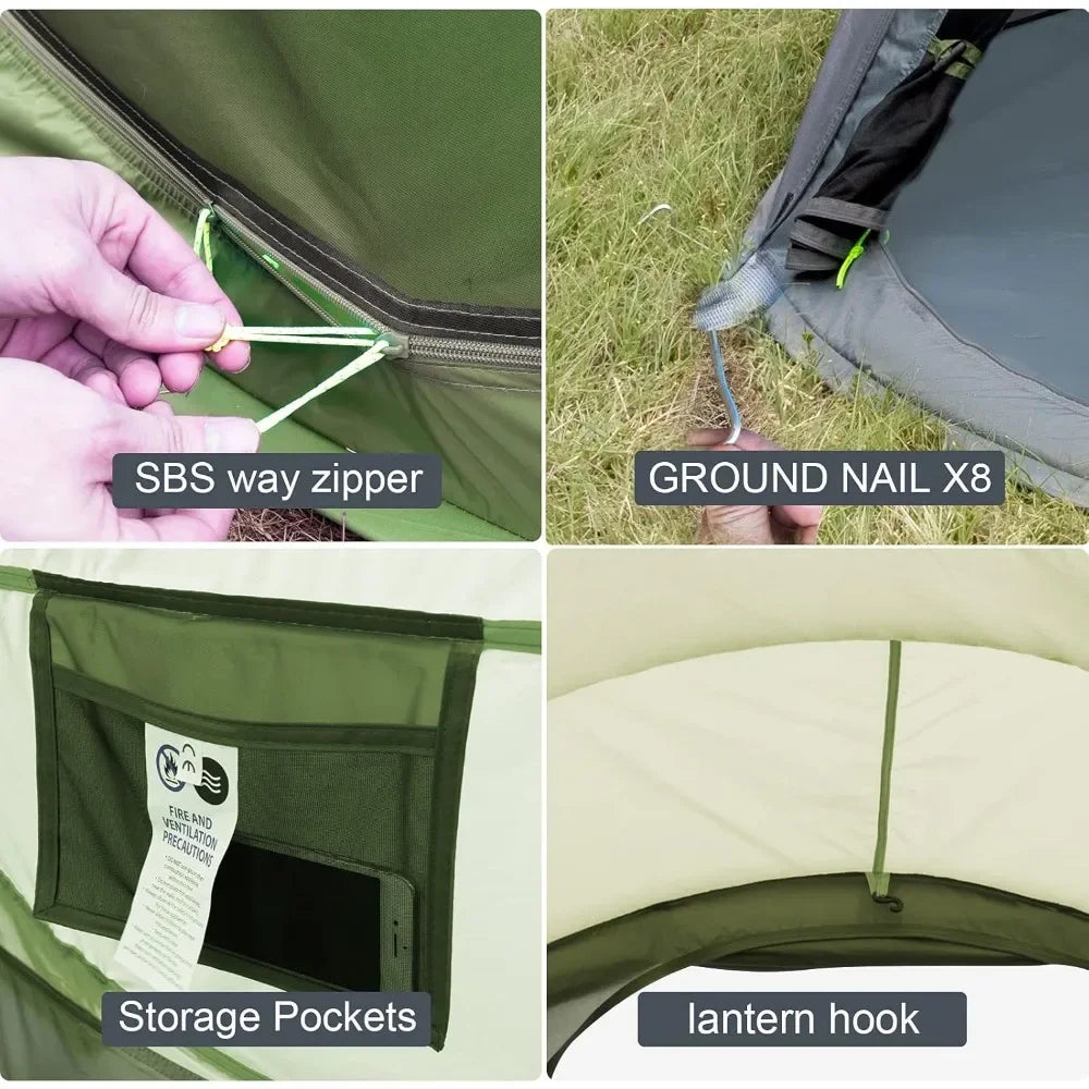4 Person Easy Pop Up Tent Waterproof Automatic Setup
