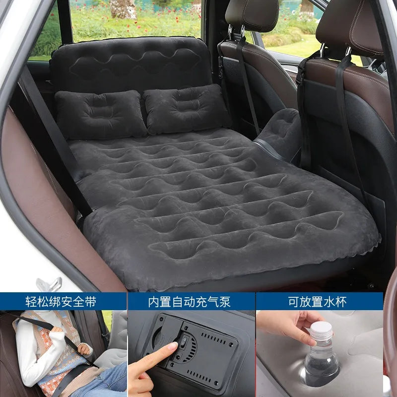 Car Air Inflatable Mattress Bed /Back Seat with Sofa Pillow Outdoor Camping