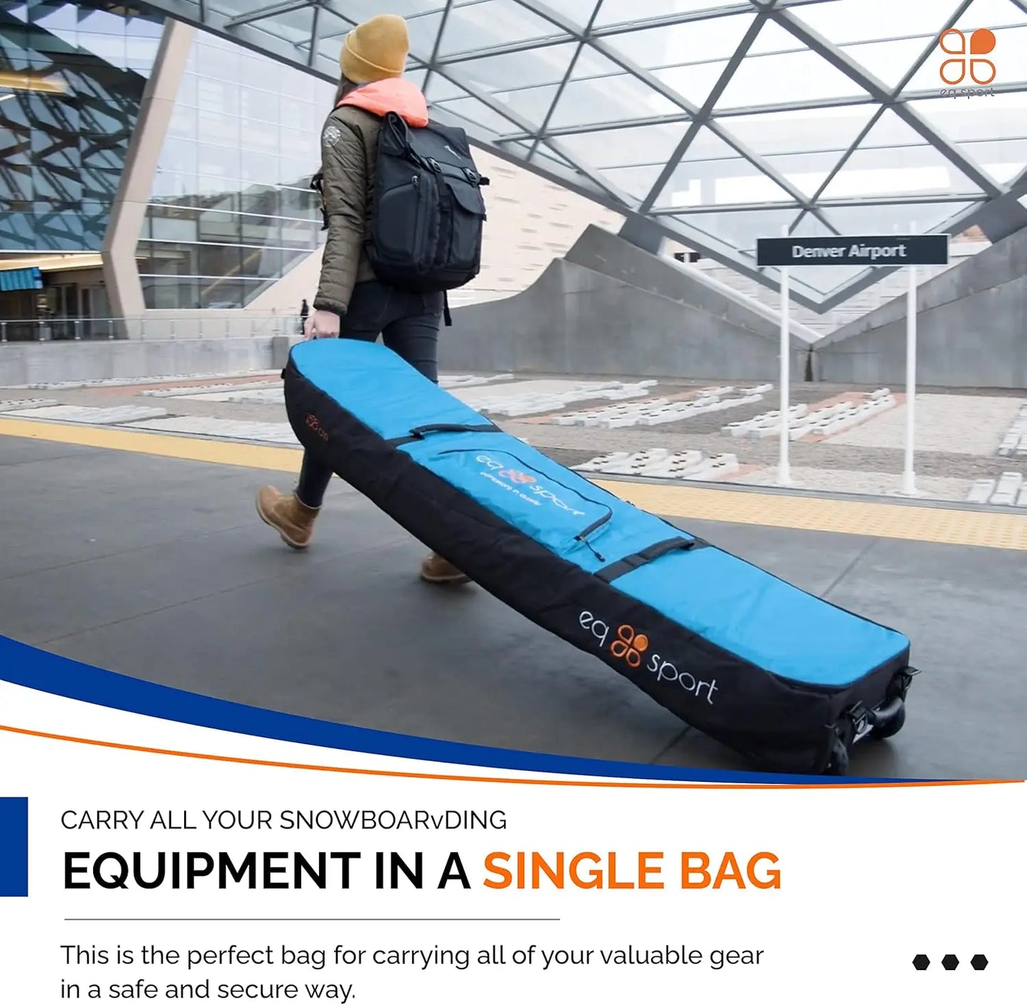 Fully Padded Rolling Snowboard Bag with Wheels / Waterproof Air Travel ready
