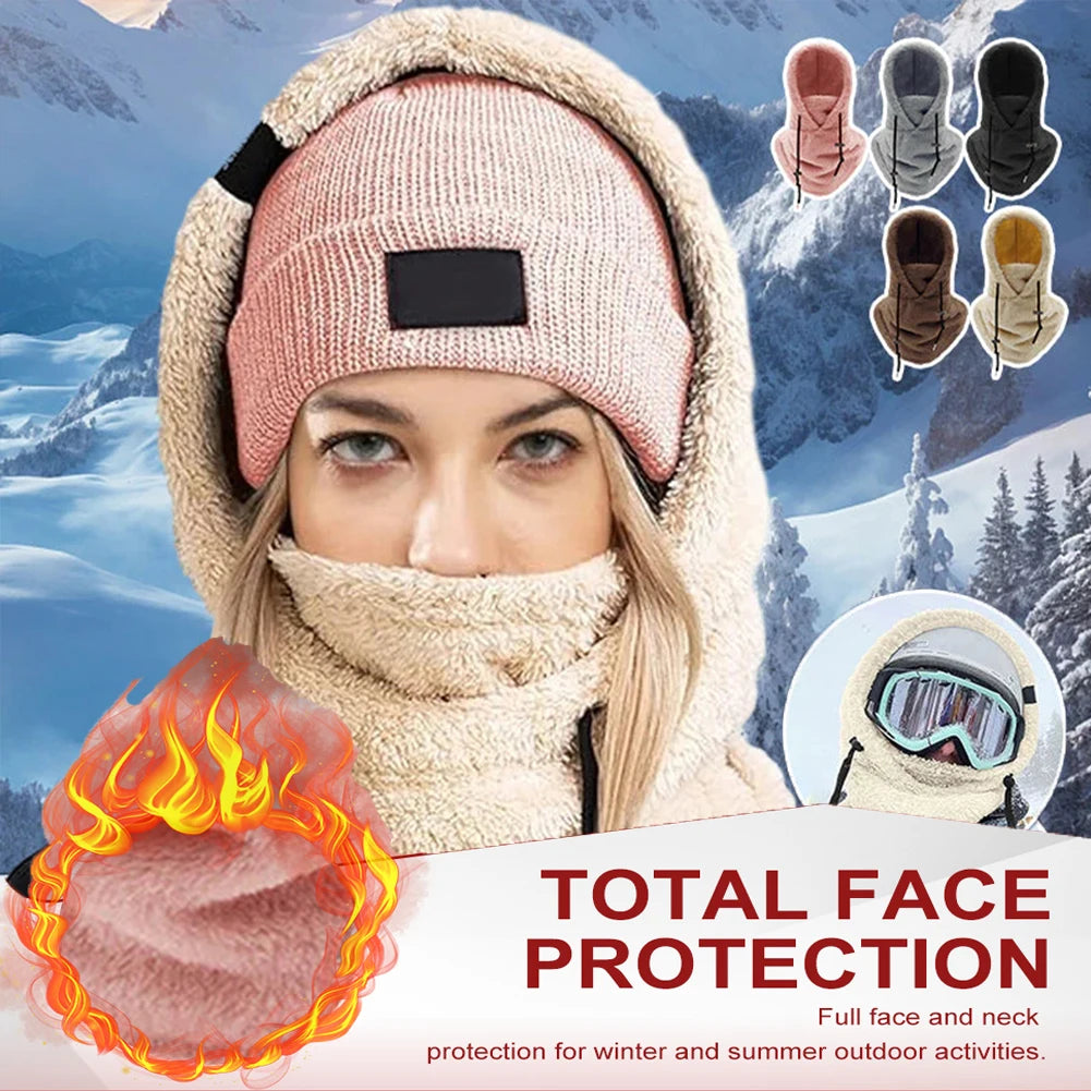 Winter Ski Windproof Cap Outdoor Cold / Padded Hood Mask Plush Warm Cap