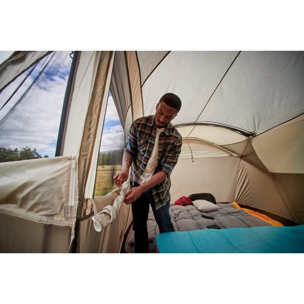 10-Person Weatherproof Camping Tent, with Room Divider