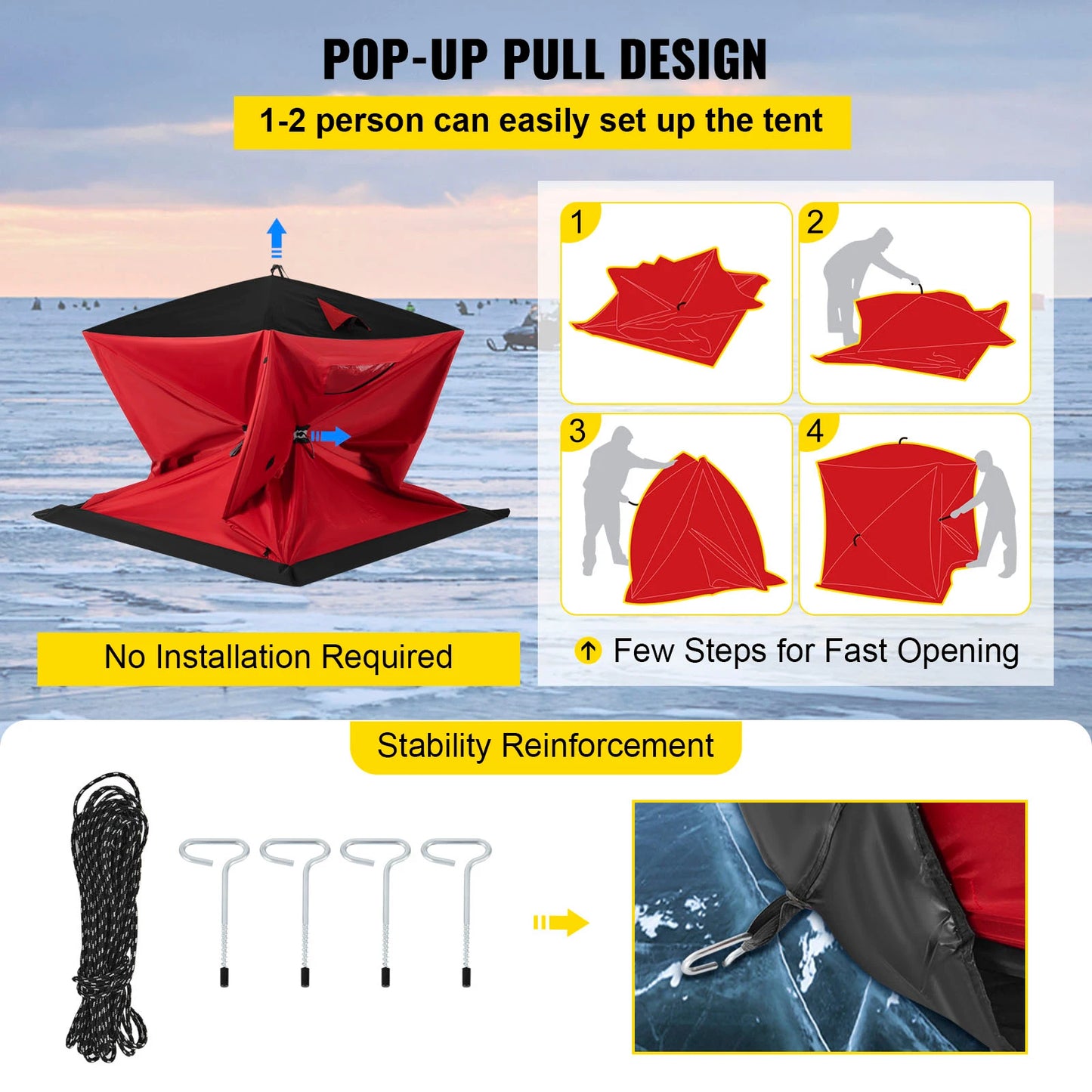 Ice Fishing Tent Warm / Large Space Thick Outdoor Windproof Waterproof