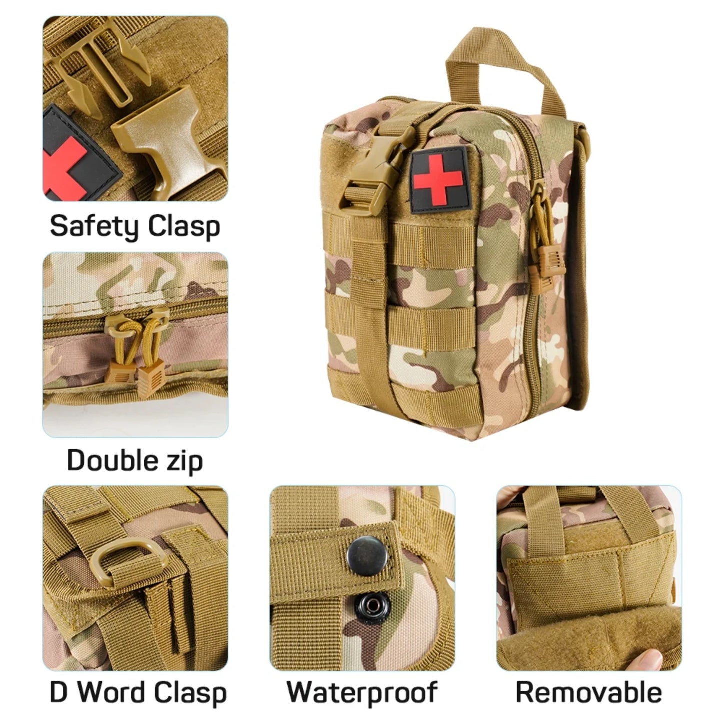 First Aid Survival Kit Tactical Bag Emergency Portable multifunctional