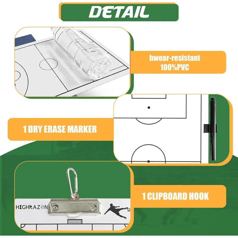Dry Erase Clipboard, Coaches Double-Sided Marker