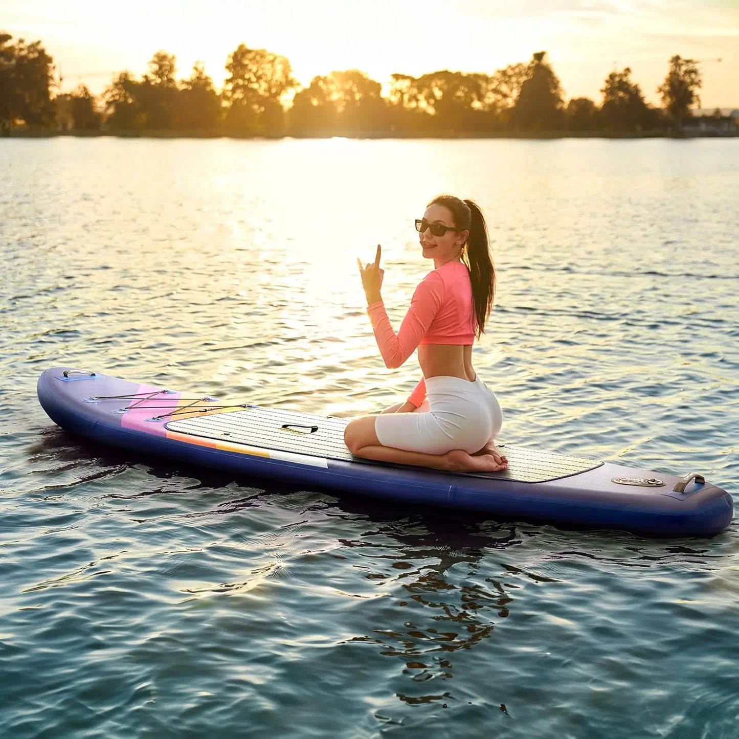 Inflatable Stand Up Paddle Board for Adults 10'6'',Non-Slip Deck