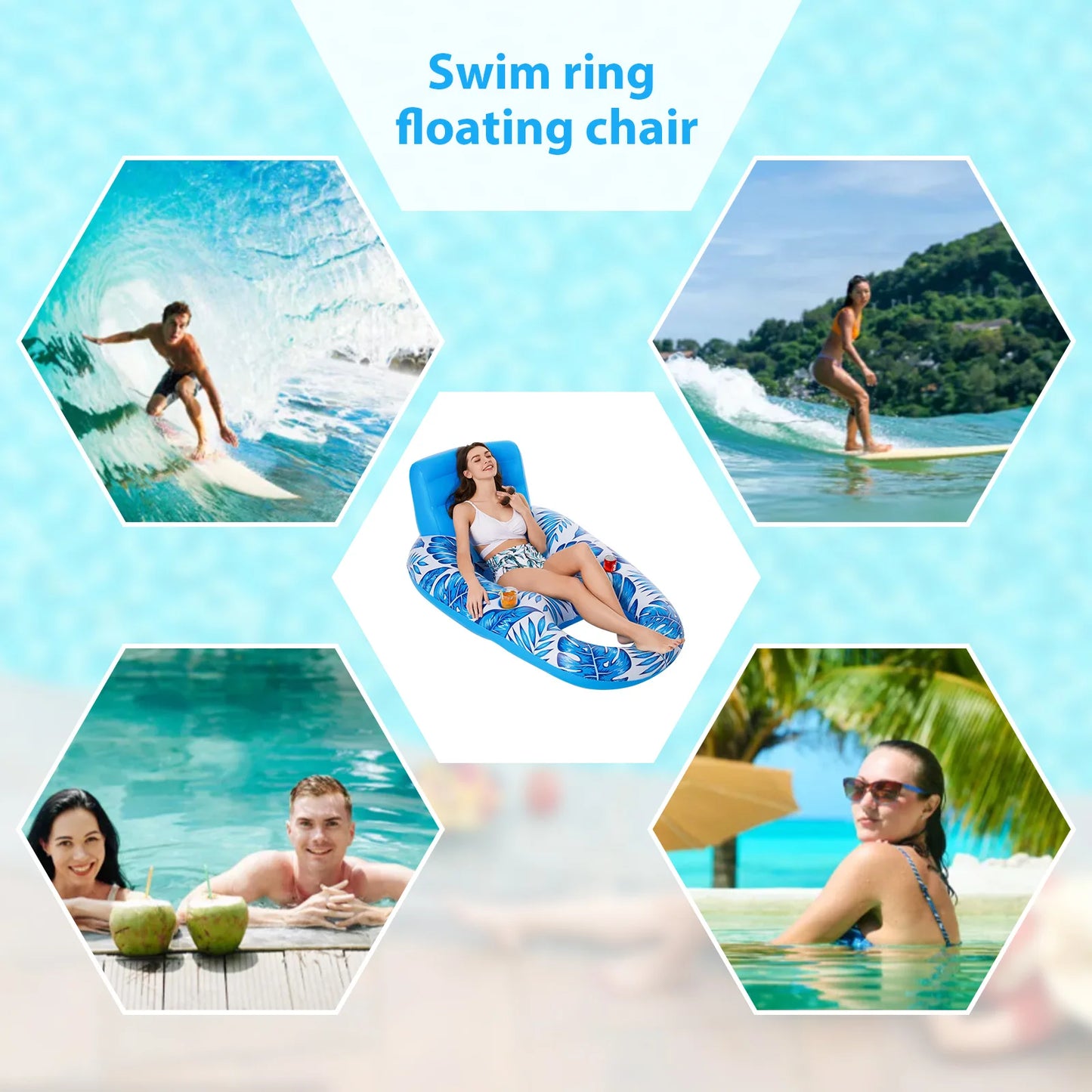 Inflatable Floating Chair with Backrest