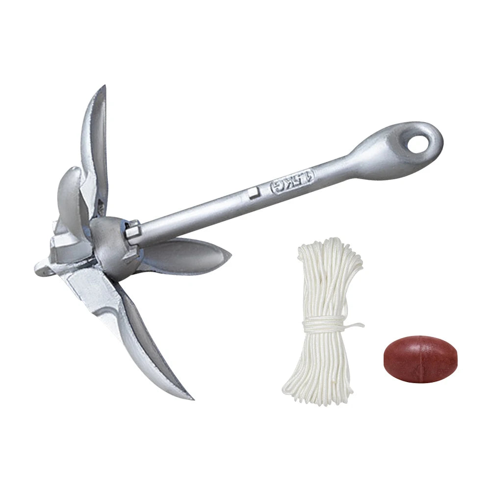 0.7/1.5KG Grapnel Folding Anchor with 65ft Marine Rope and Buoy