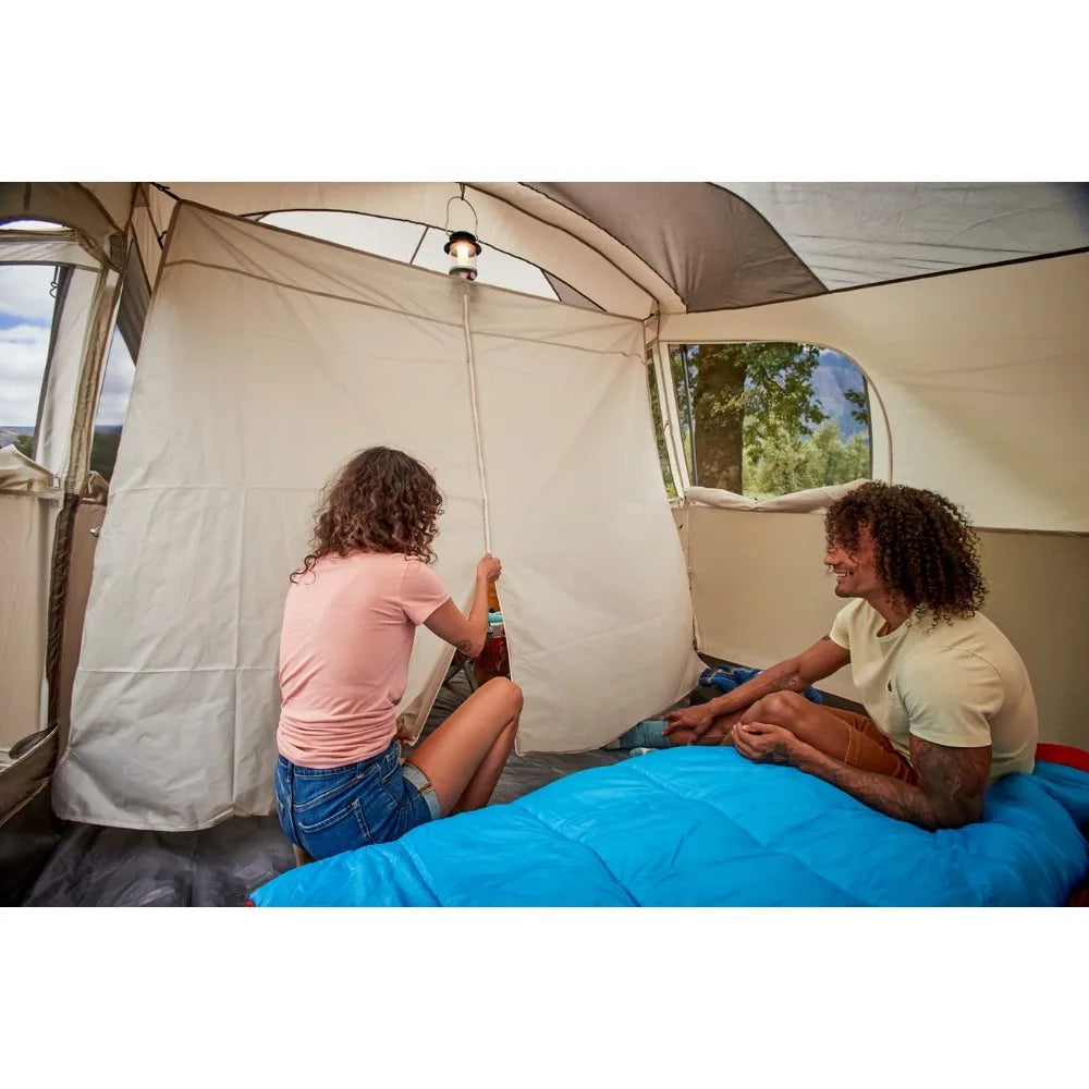 10-Person Weatherproof Camping Tent, with Room Divider