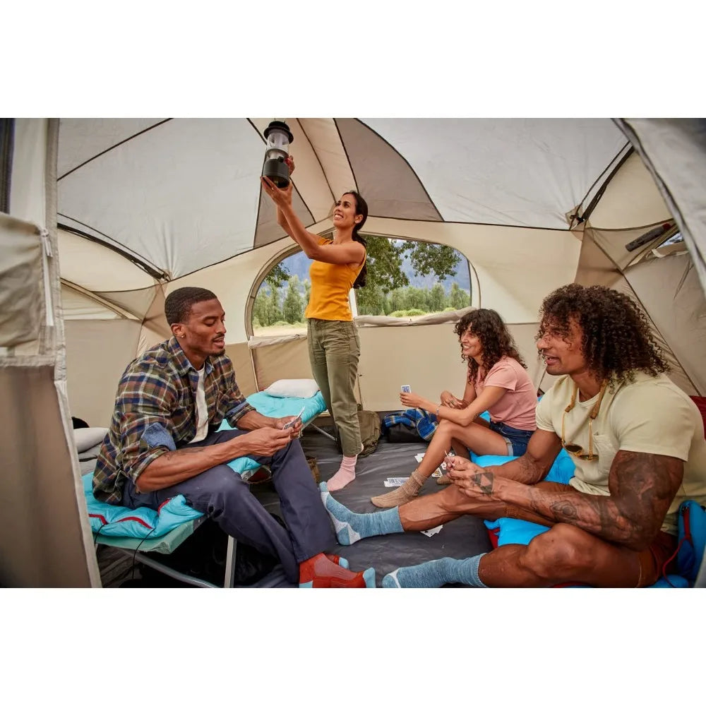 10-Person Weatherproof Camping Tent, with Room Divider