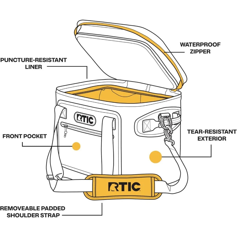 Soft Cooler Insulated Bag Portable Ice Chest Box for Lunch, Beach, Drink, Beverage, Travel, Camping, Picnic, Car