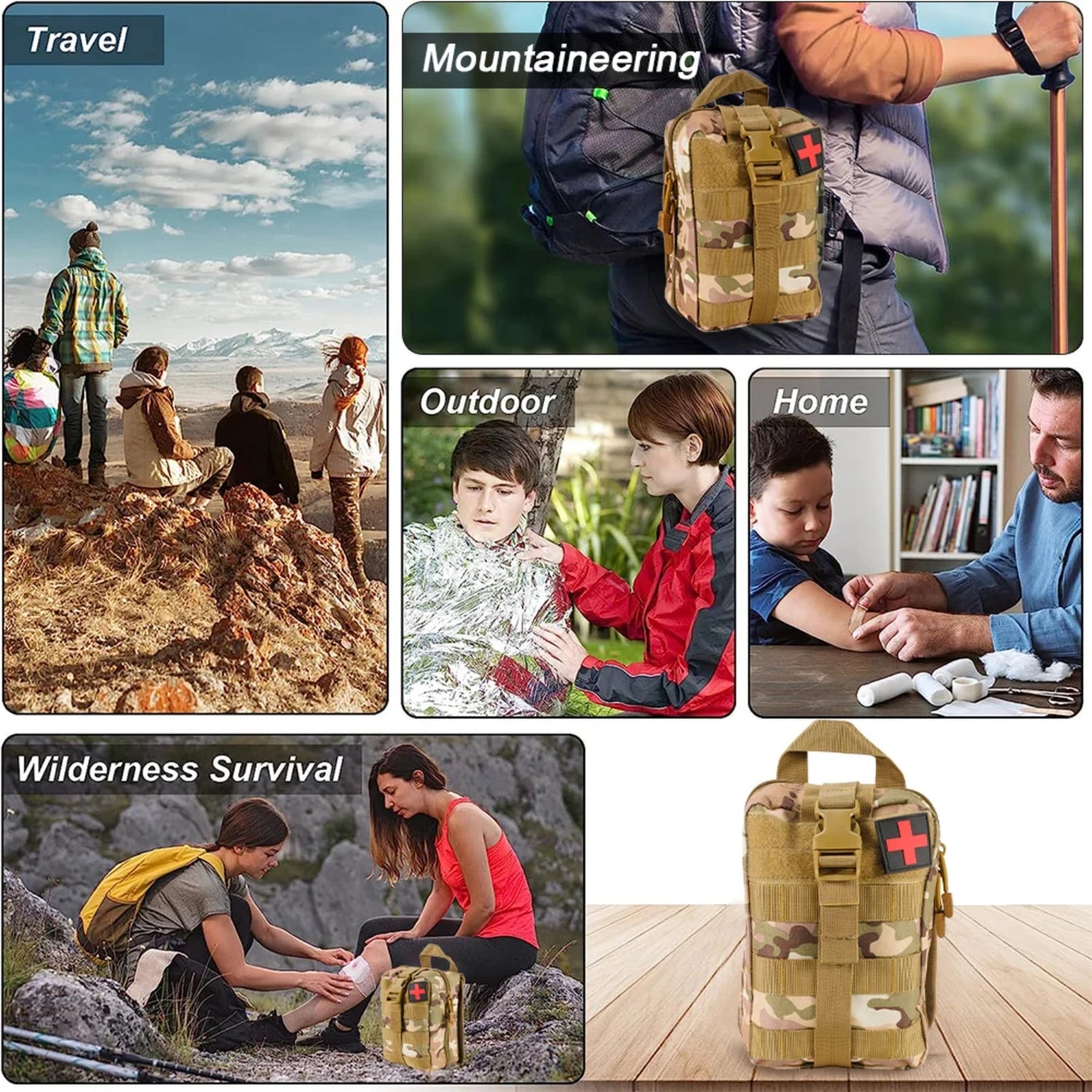First Aid Survival Kit Tactical Bag Emergency Portable multifunctional