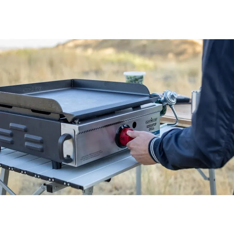 Flat Top Tabletop Grill - Gas Griddle for Cooking & Camping