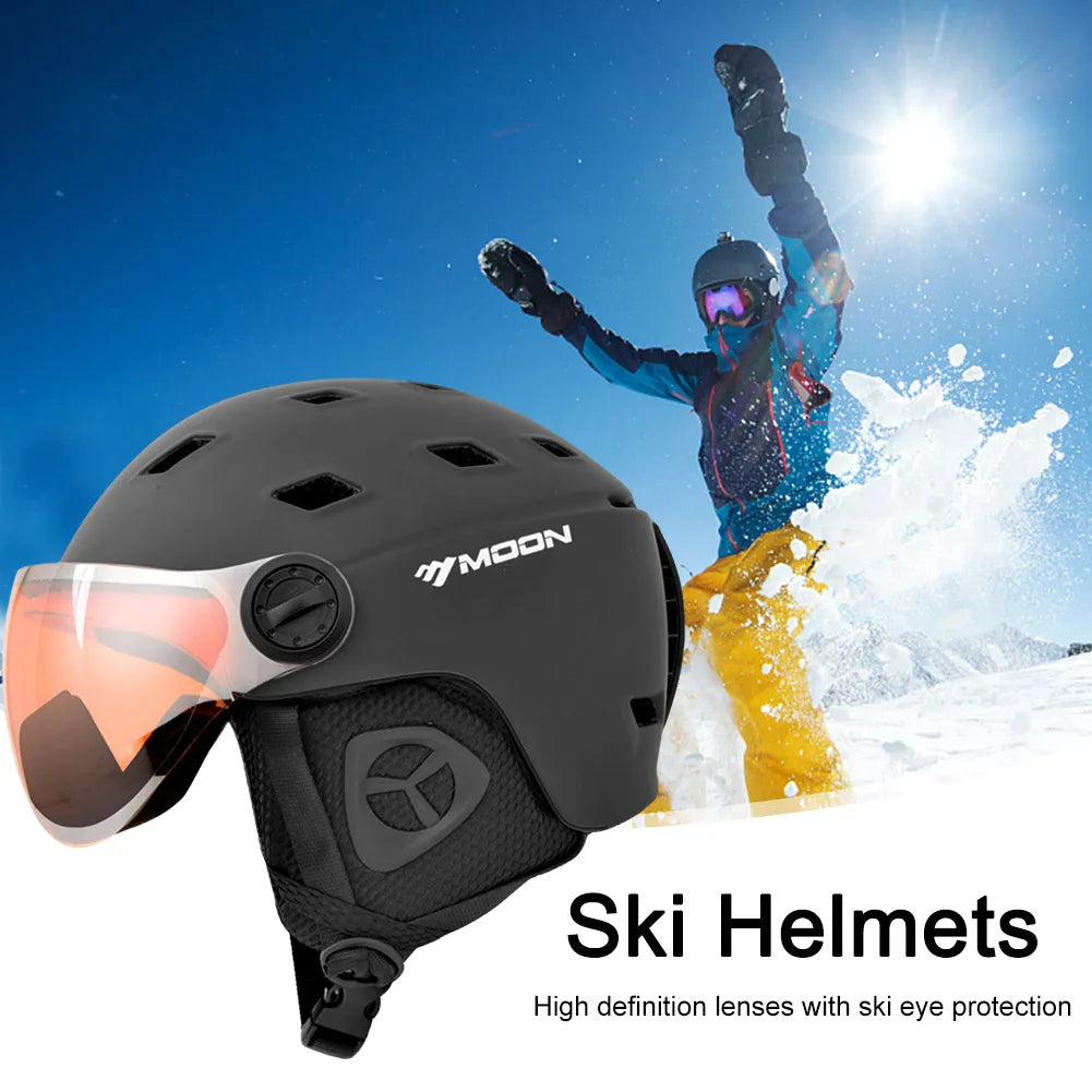 Protective Helmet Windproof Integrated Snow Ski Helmet with Goggles