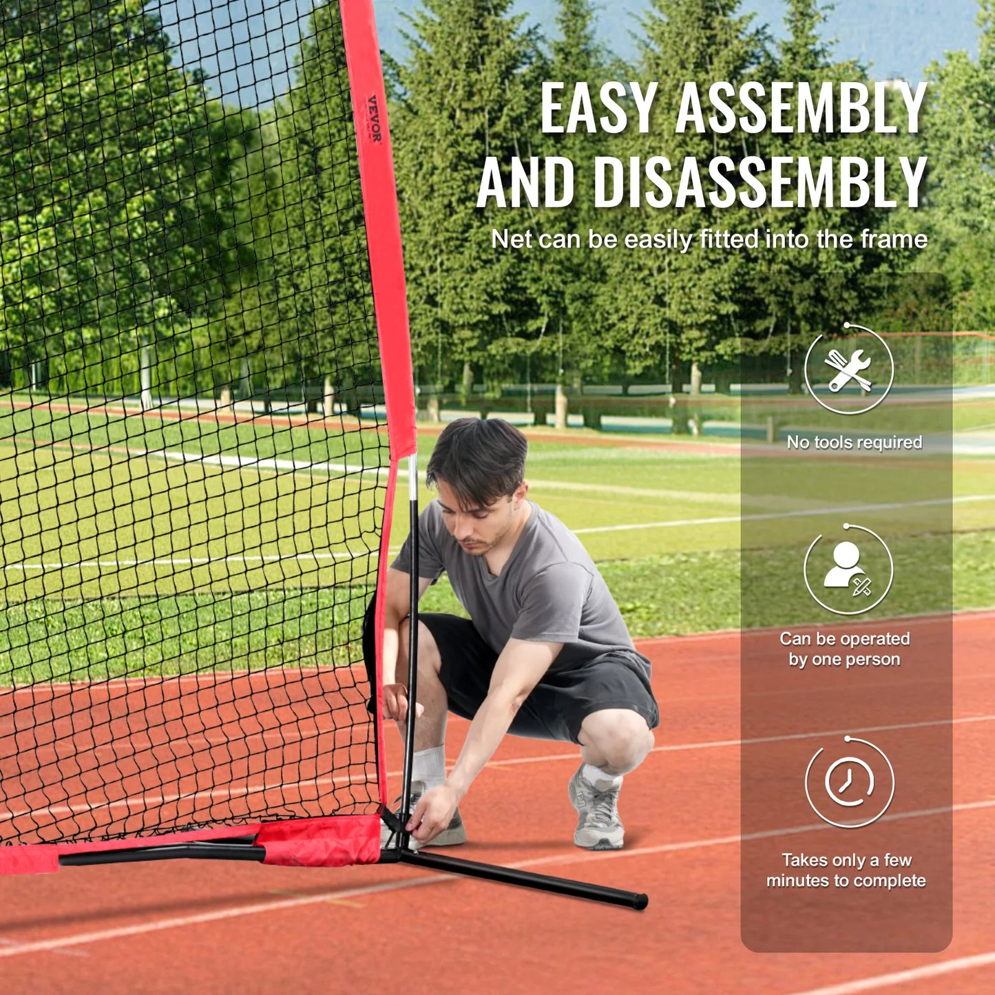 Barricade Backstop Net16x10 ft Portable Practice Equipment with Carry Bag