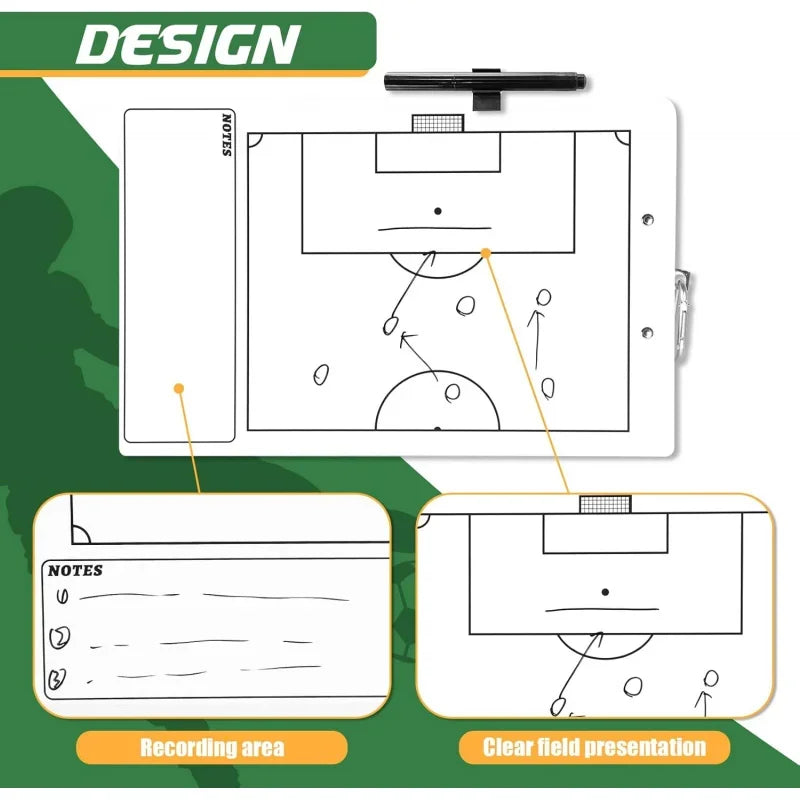 Dry Erase Clipboard, Coaches Double-Sided Marker