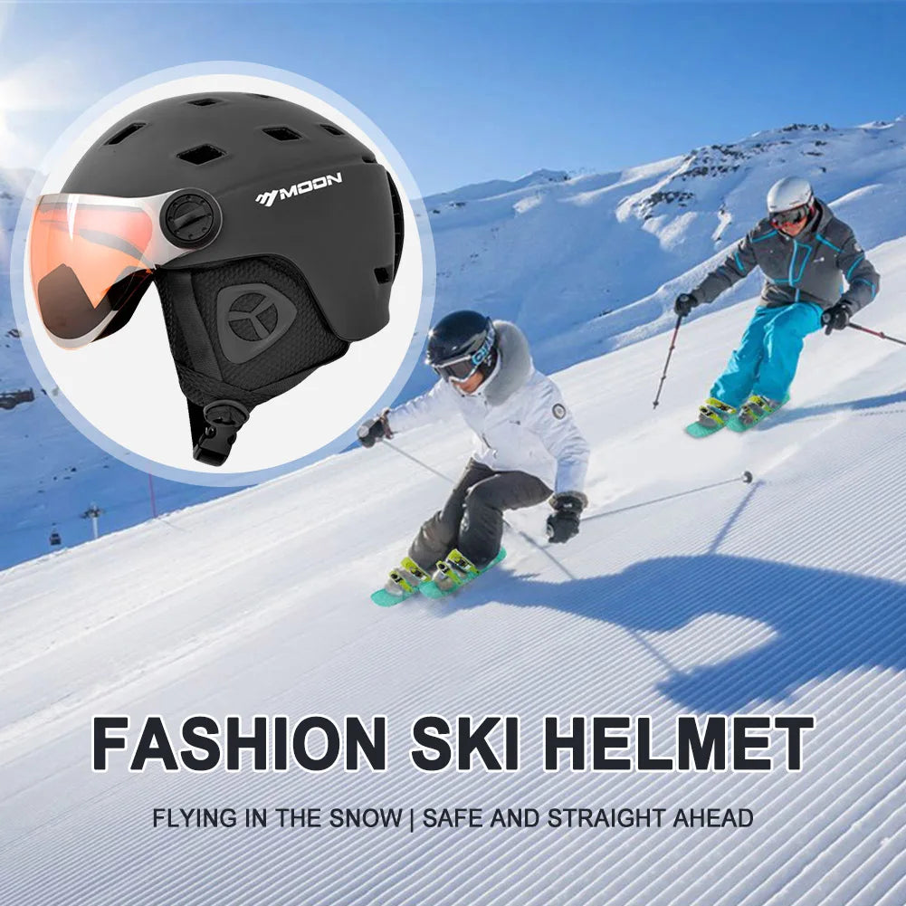 Protective Helmet Windproof Integrated Snow Ski Helmet with Goggles