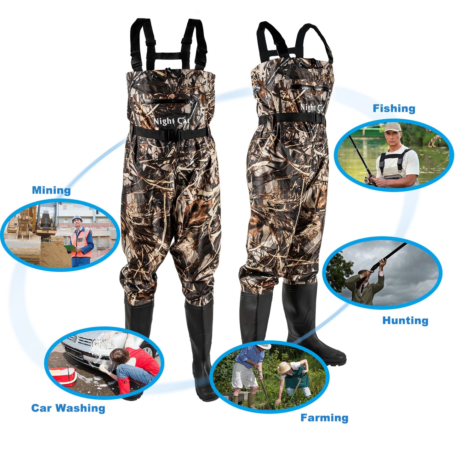 Men's Fishing Waterproof Chest Waders Nylon&PVC