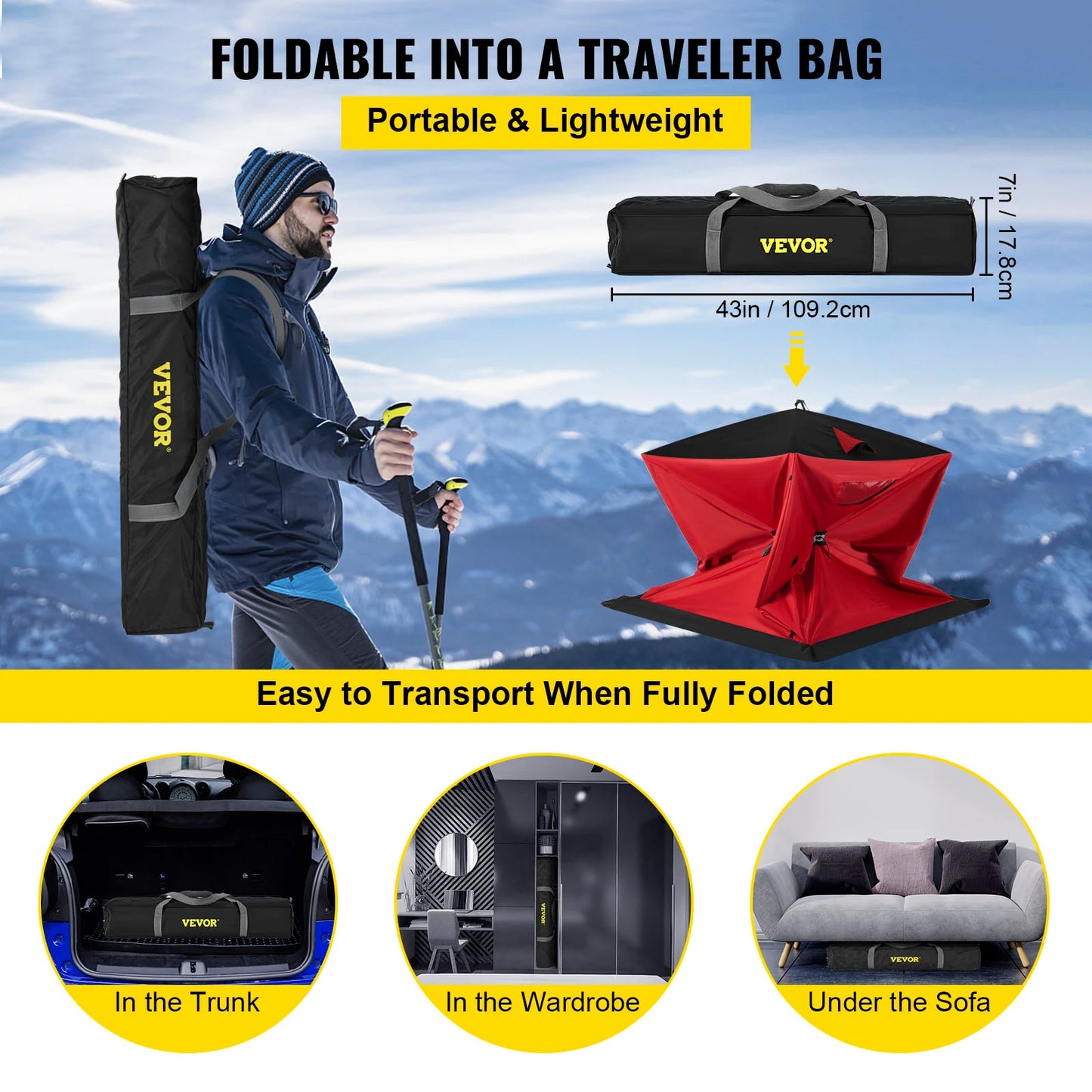 Ice Fishing Tent Warm / Large Space Thick Outdoor Windproof Waterproof