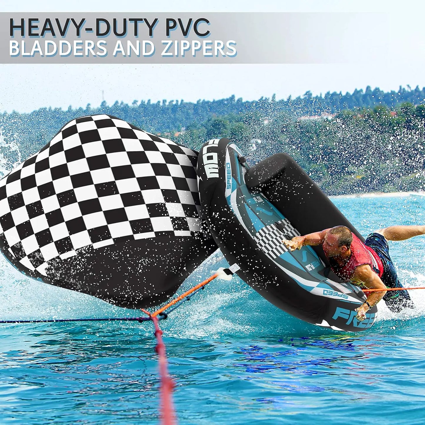 Heavy-Duty Inflatable Towable Tube - Tow Raft, Inflatable Pull Boats/Tub