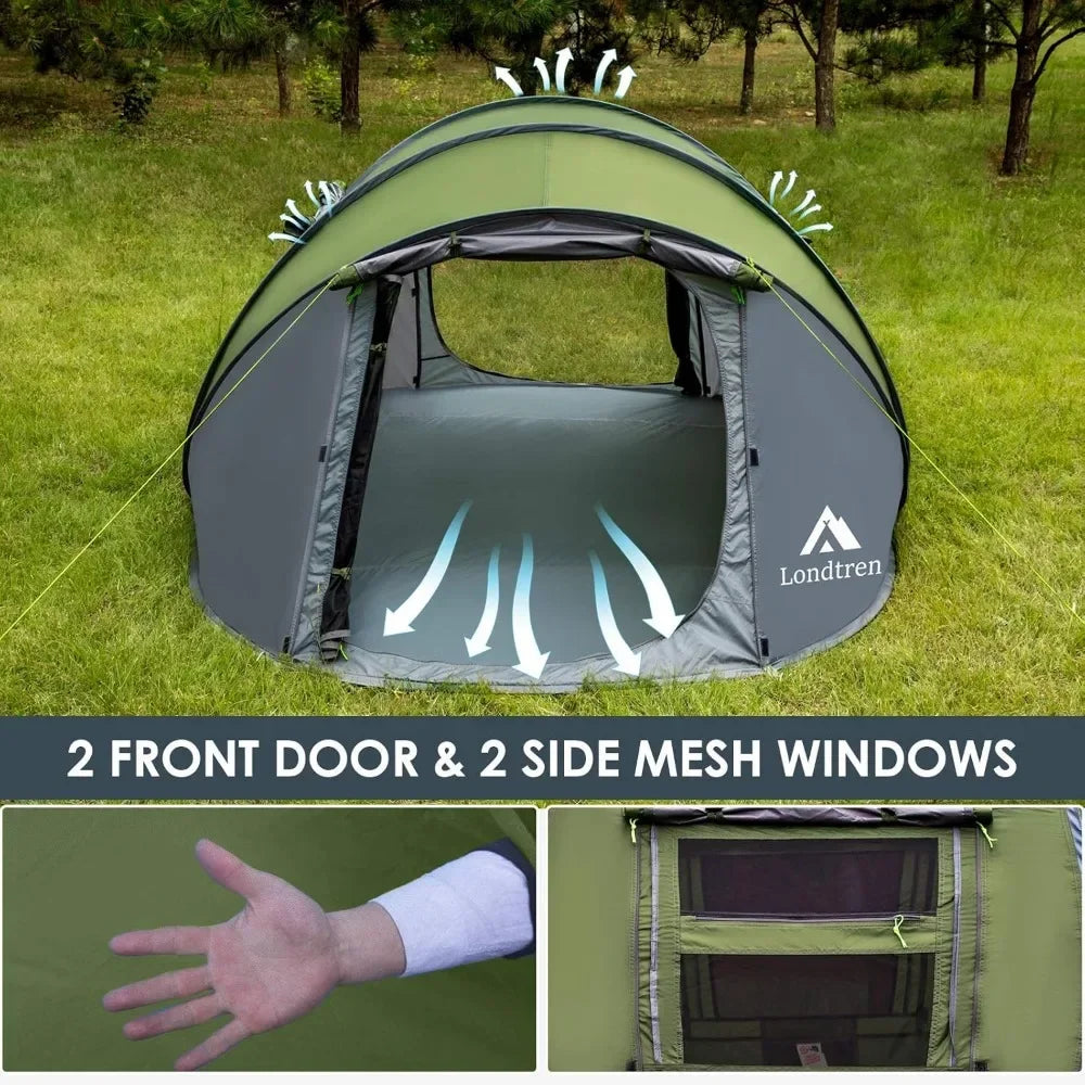 4 Person Easy Pop Up Tent Waterproof Automatic Setup