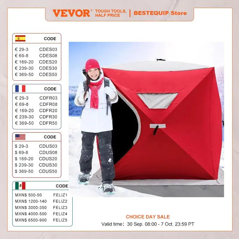 Ice Fishing Tent Warm / Large Space Thick Outdoor Windproof Waterproof