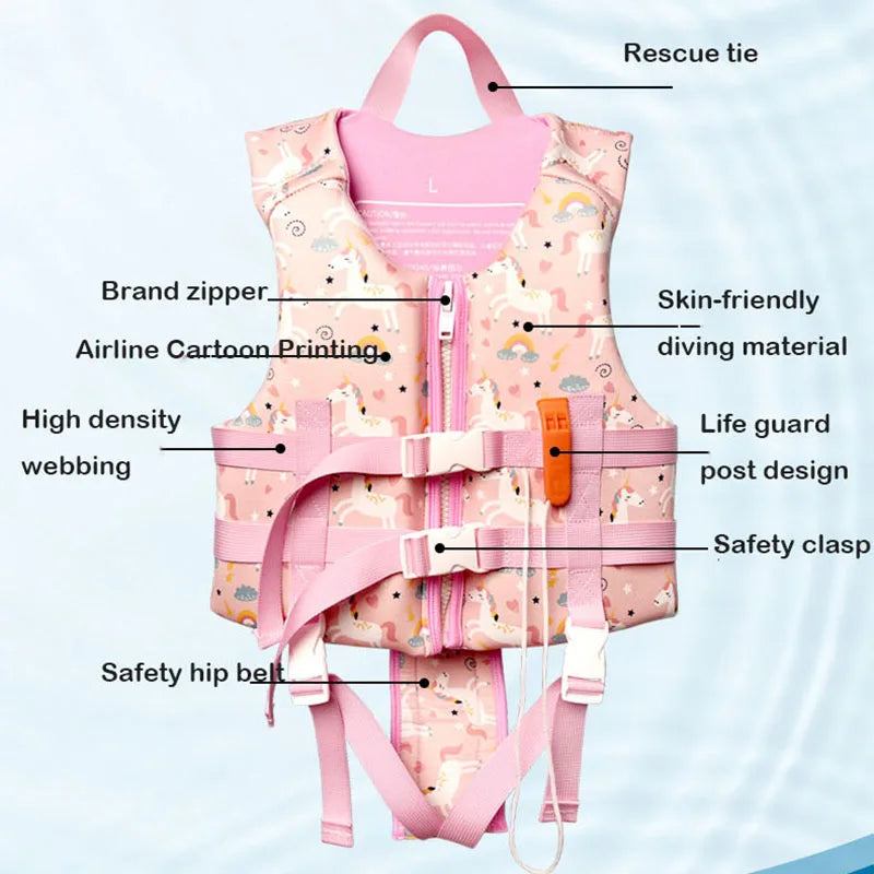 Kids Swimming Lifesaving Life Jacket Aid Flotation Device