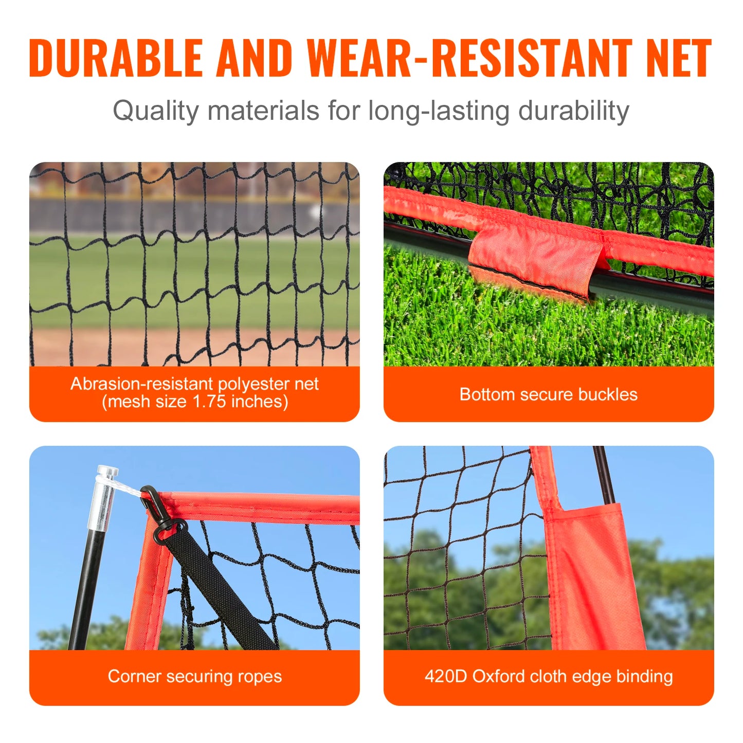 Portable 5x5ft Baseball Softball Practice Net with Bow Frame Carry Bag Strike Zone