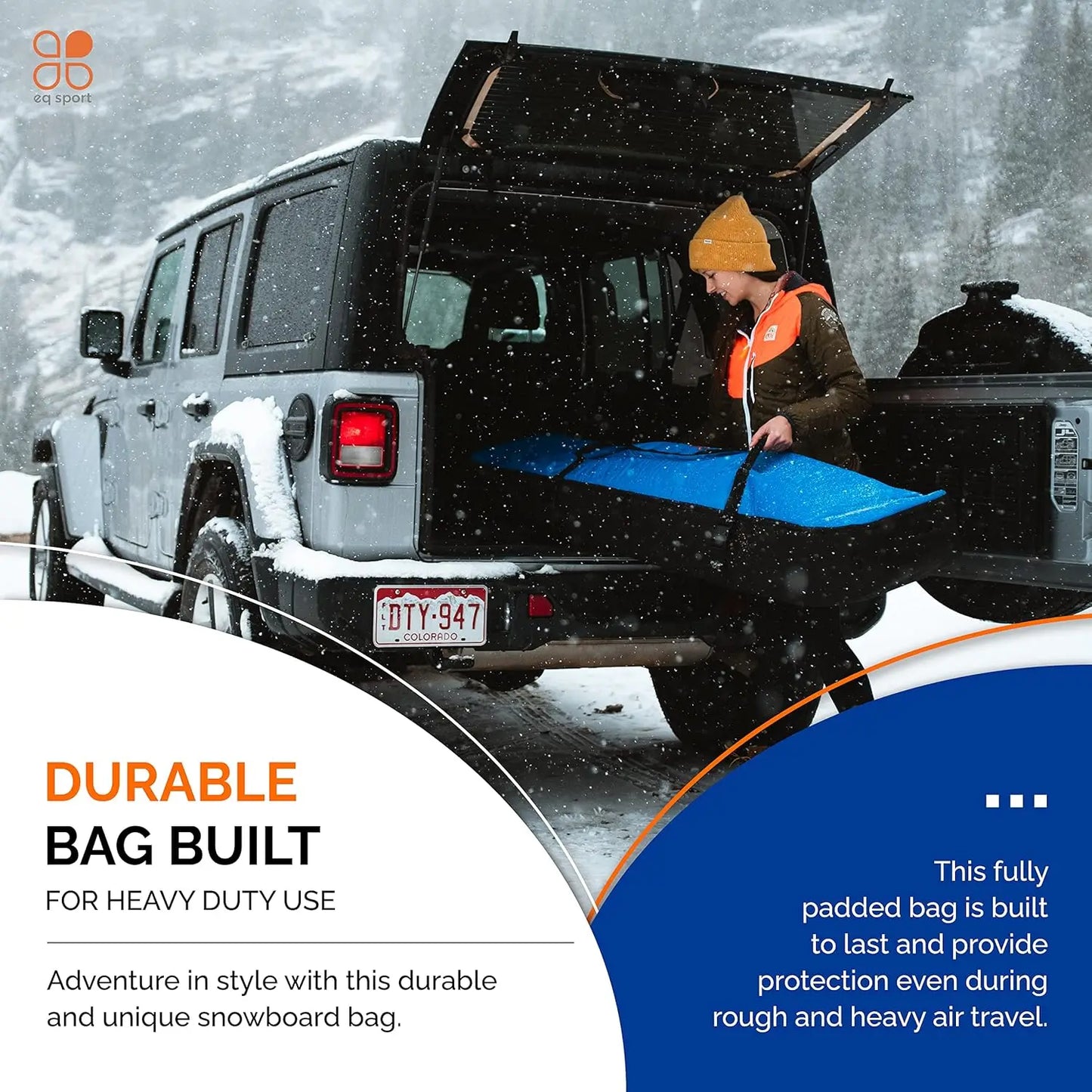 Fully Padded Rolling Snowboard Bag with Wheels / Waterproof Air Travel ready