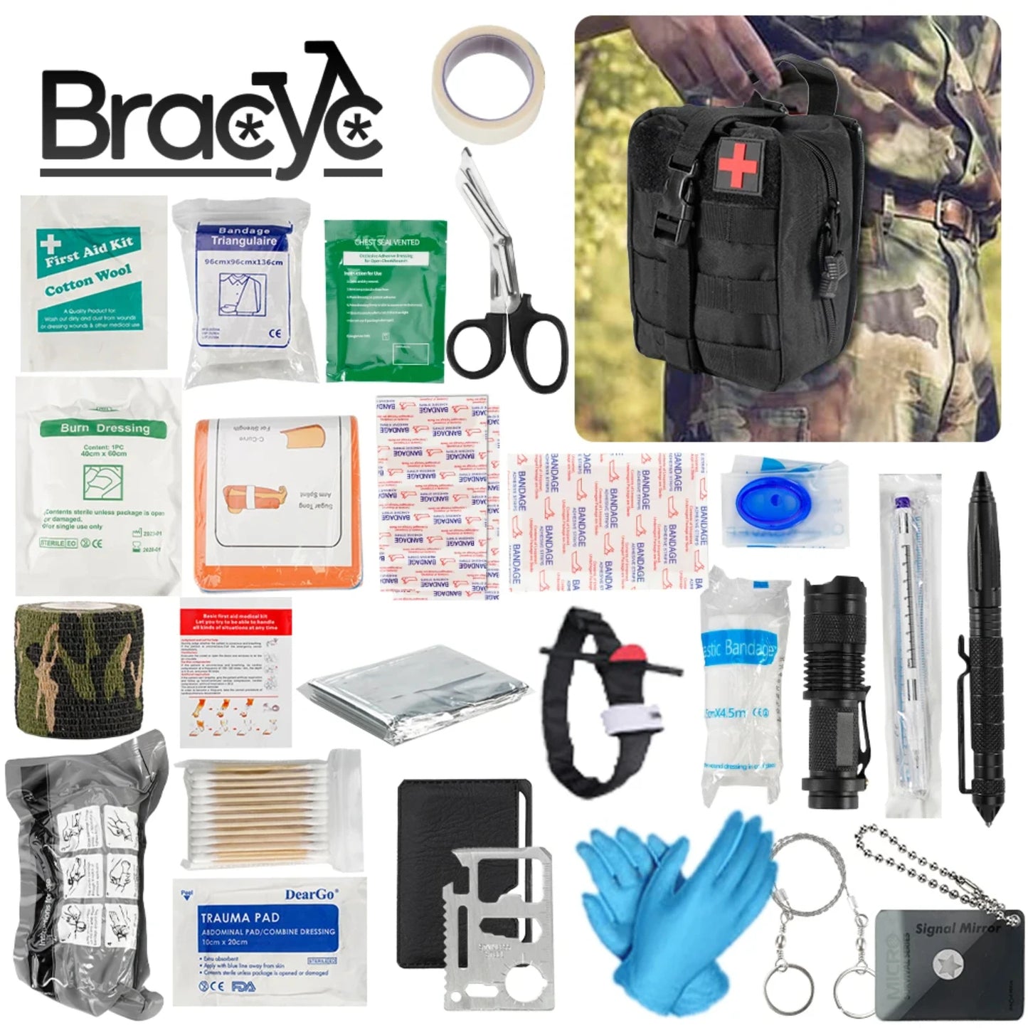 First Aid Survival Kit Tactical Bag Emergency Portable multifunctional