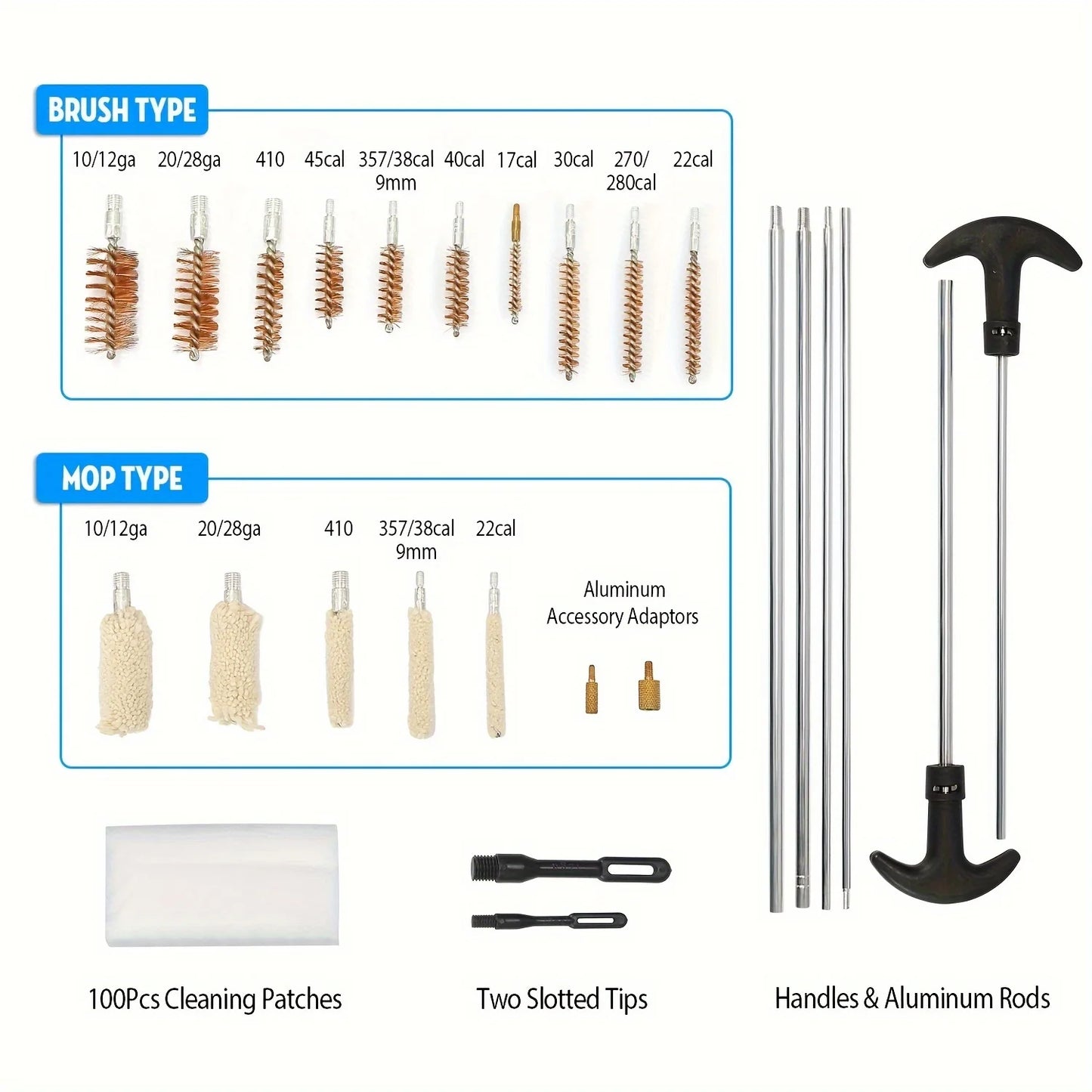 126Pcs Universal Gun Cleaning Kit Pistol Handgun