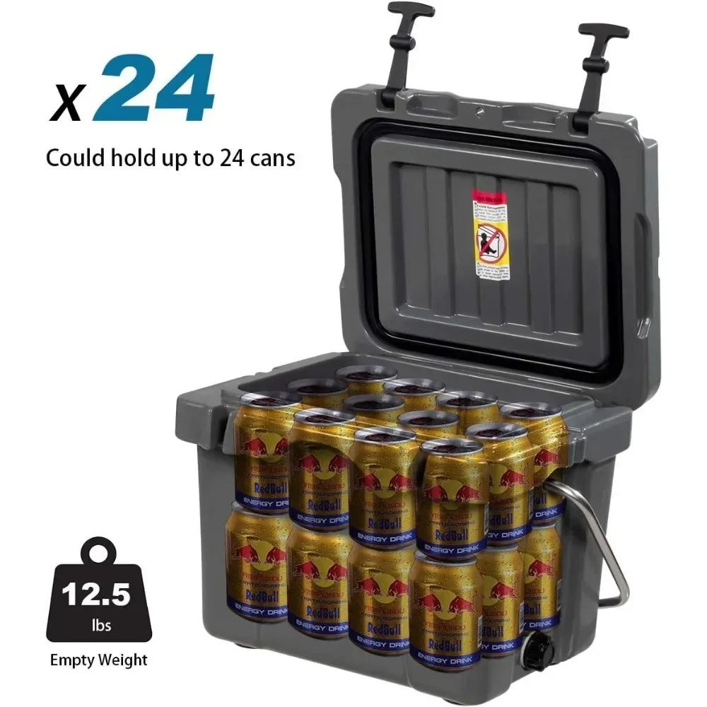 16 Quart Cooler, 24-Can Capacity , Portable Insulated Ice Box