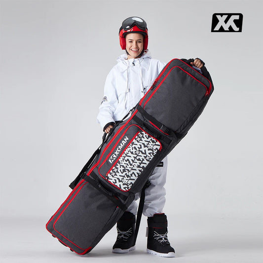 Rolling Snowboard Bag / Adjustable Length for Air Travel / Waterproof - with ABS Protection