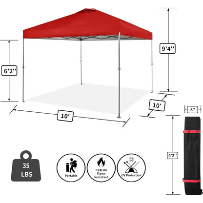 Camping sunshade canopy,10x10 Canopy Tent, Pop Up Beach Tent for Outdoor Shades with Wheeled Bag, 8 Stakes, 4 Ropes,canopy