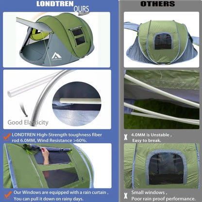4 Person Easy Pop Up Tent Waterproof Automatic Setup