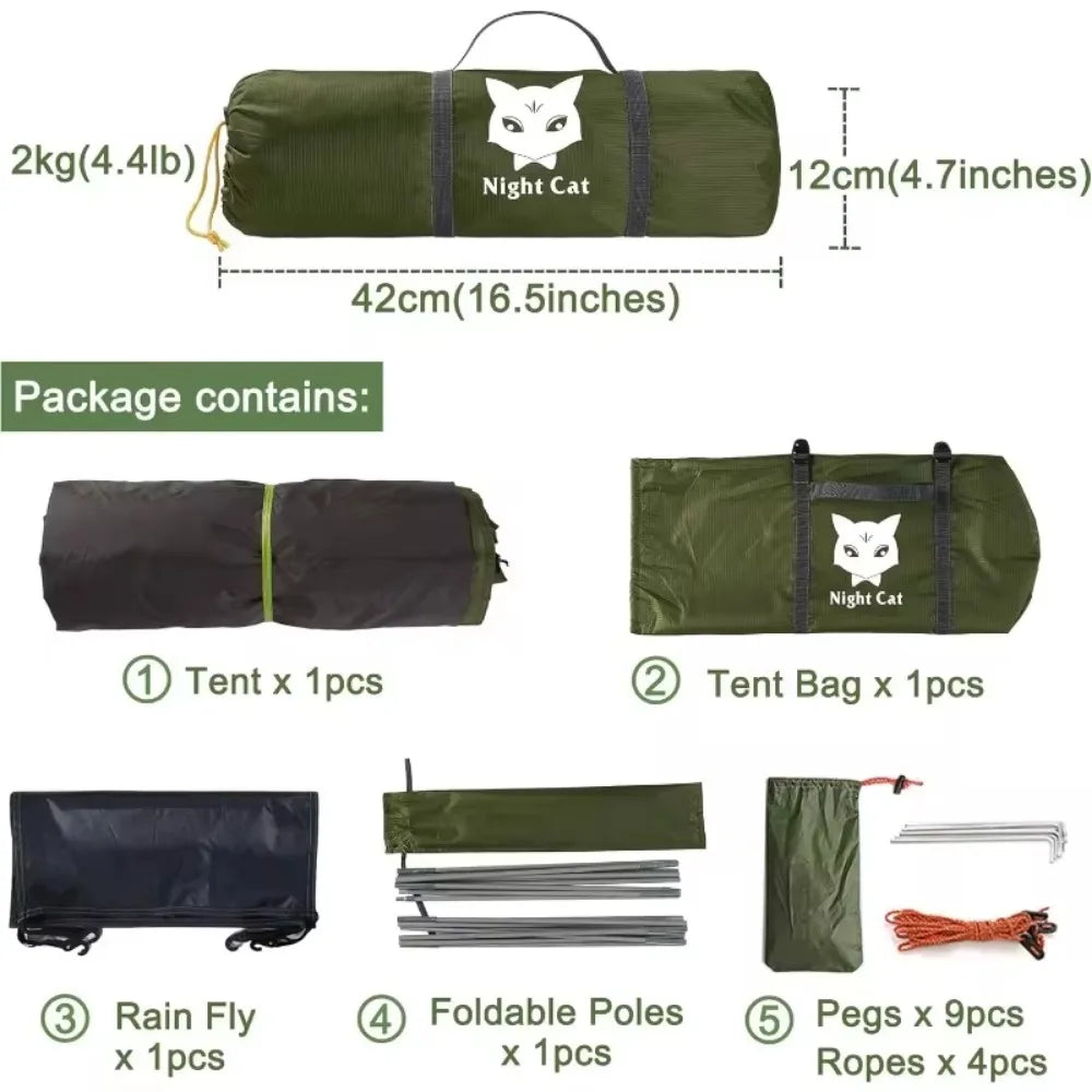 Lightweight Backpacking Tent1 to 2 Person Waterproof