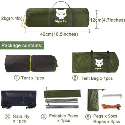 Lightweight Backpacking Tent1 to 2 Person Waterproof