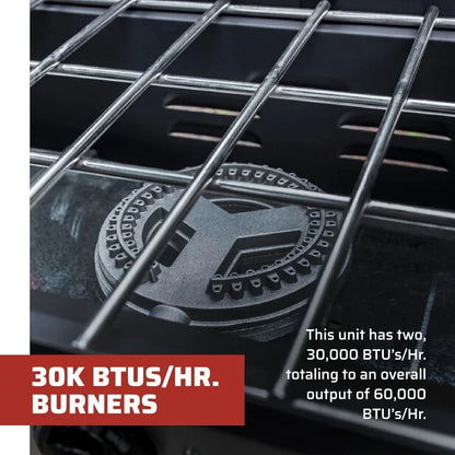Two-Burner Portable Camping Stove with Griddle