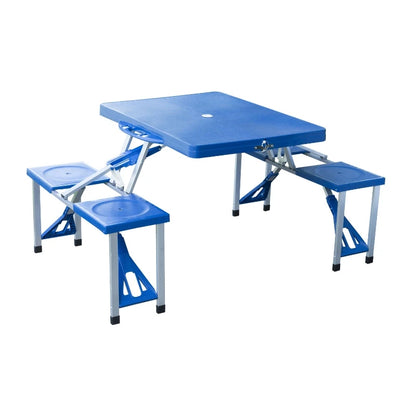 Fold Up Picnic Table Portable Camping Table, Umbrella Hole