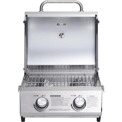 Portable Tabletop Propane Gas Grill Stainless Steel