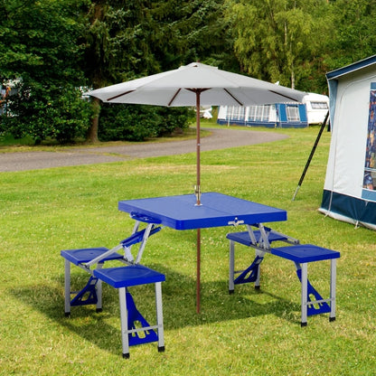 Fold Up Picnic Table Portable Camping Table, Umbrella Hole