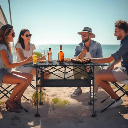 Camping Table Folding Outdoor Table with Adjustable Height