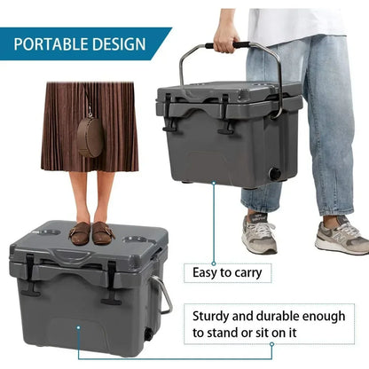 16 Quart Cooler, 24-Can Capacity , Portable Insulated Ice Box