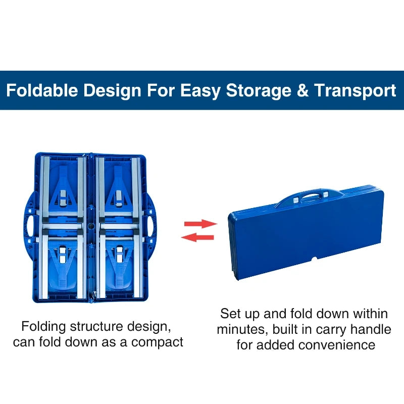 Fold Up Picnic Table Portable Camping Table, Umbrella Hole