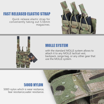 MP5 MP7 Triple Magazine Pouch Tactical Modular For Airsoft Hunting Gear