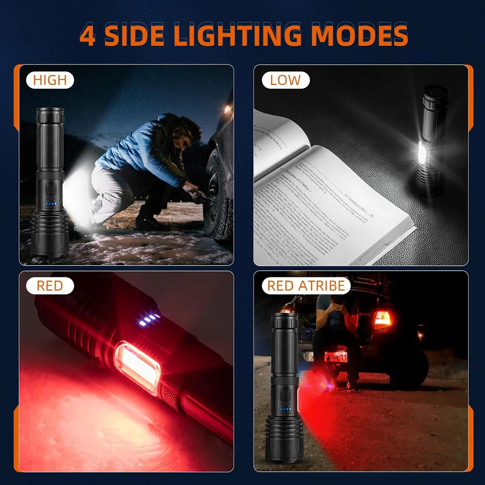 Rechargeable Led Super Bright Flashlight 7 Modes